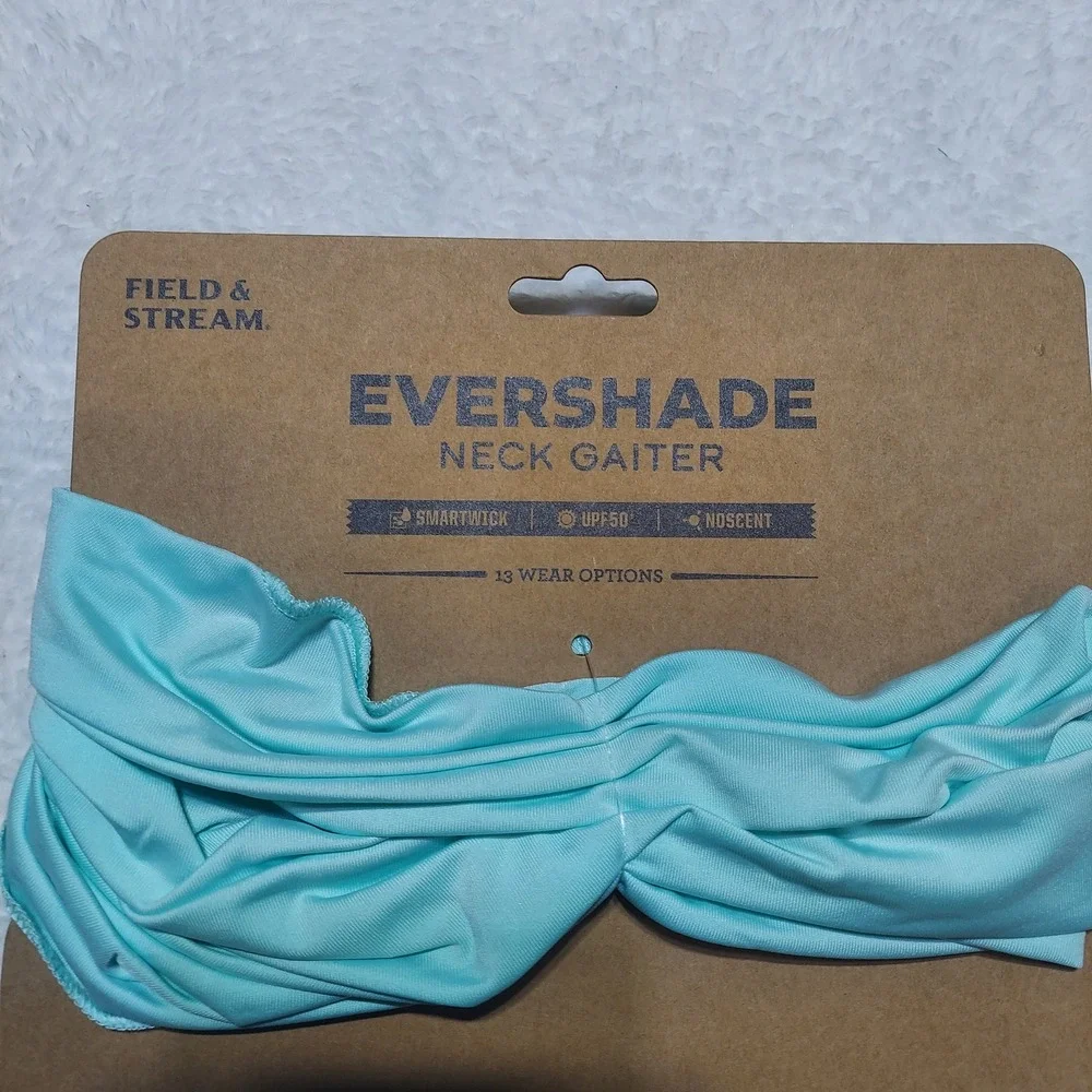 Field & Stream Evershade Neck Gaiter Unisex OSFA Blue Tint New UPF 50+ Smartwick